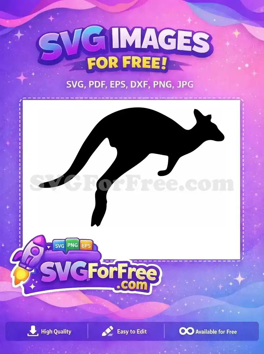 Free Mama Kangaroo Free Joey Silhouette Cartoon Free SVG 1