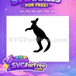 Free Silhouette Kangaroo Free Animal Cute Style Free SVG - Instant Download