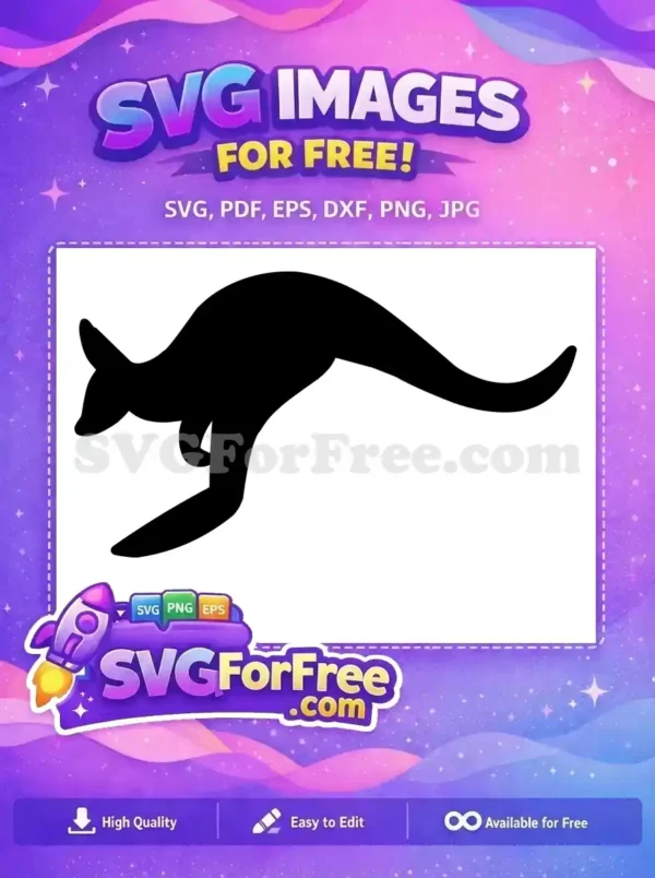 Free Hopping Silhouette Free Joey Pouch Kangaroo Free SVG