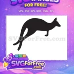 Free Leaping Kangaroo Free Silhouette Black Australia Free SVG - Instant Download