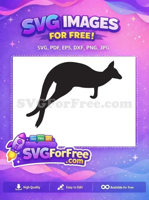 Free Leaping Kangaroo Free Silhouette Black Australia Free SVG