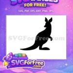 Free Standing Pose Free Black Kangaroo Australia Free SVG - Instant Download