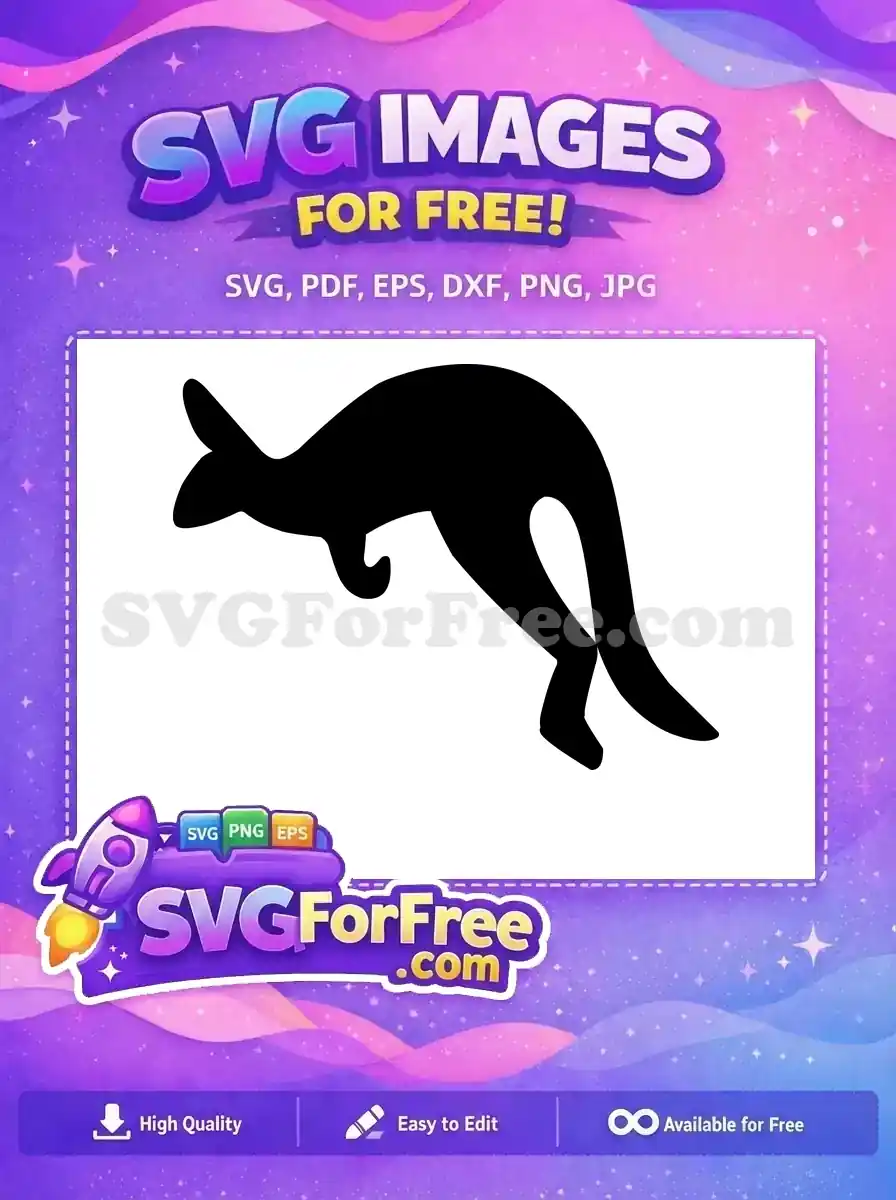 Free Hopping Animal Free Wildlife Silhouette Kangaroo Free SVG
