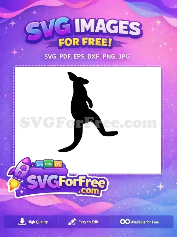 Free Hopping Animal Free Silhouette Kangaroo Outline Free SVG