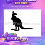 Free Cute Joey Free Mama Kangaroo Silhouette Free SVG - Instant Download