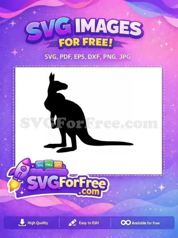 Free Cute Joey Free Mama Kangaroo Silhouette Free SVG