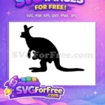 Free Black Kangaroo Silhouette Free Australian Animal Free SVG 1 - Instant Download