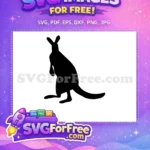 Free Standing Pose Free Black Silhouette Kangaroo Free SVG 1 - Instant Download