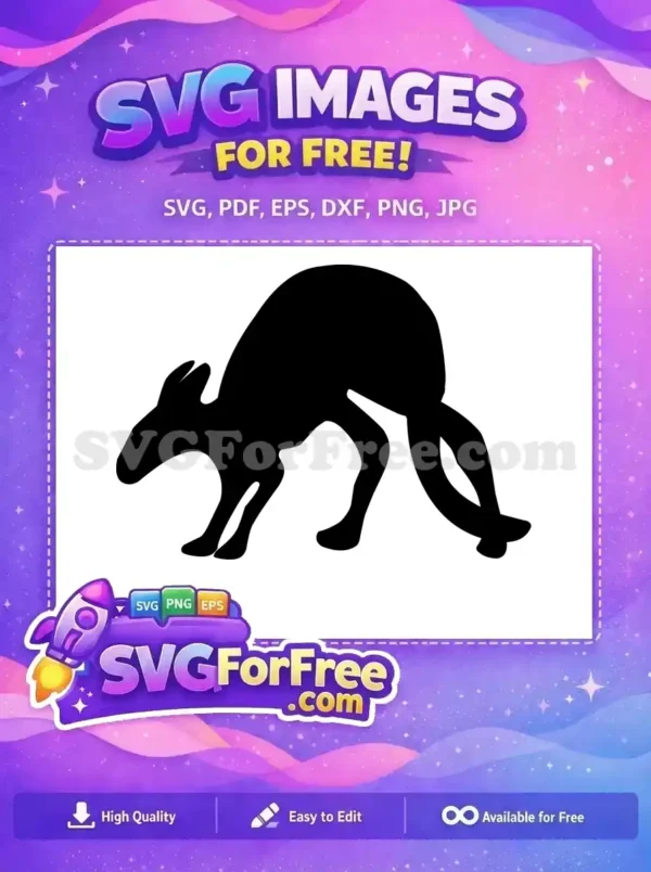 Free Silhouette Kangaroo Free Bending Down Under Free SVG