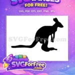 Free Standing Free Black Kangaroo Silhouette Australia Free SVG - Instant Download
