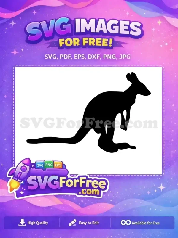 Free Standing Free Black Kangaroo Silhouette Australia Free SVG