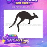 Free Leaping Silhouette Free Australian Animal Kangaroo Free SVG - Instant Download