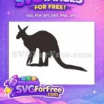 Free Standing Pose Free Brown Silhouette Kangaroo Free SVG - Instant Download