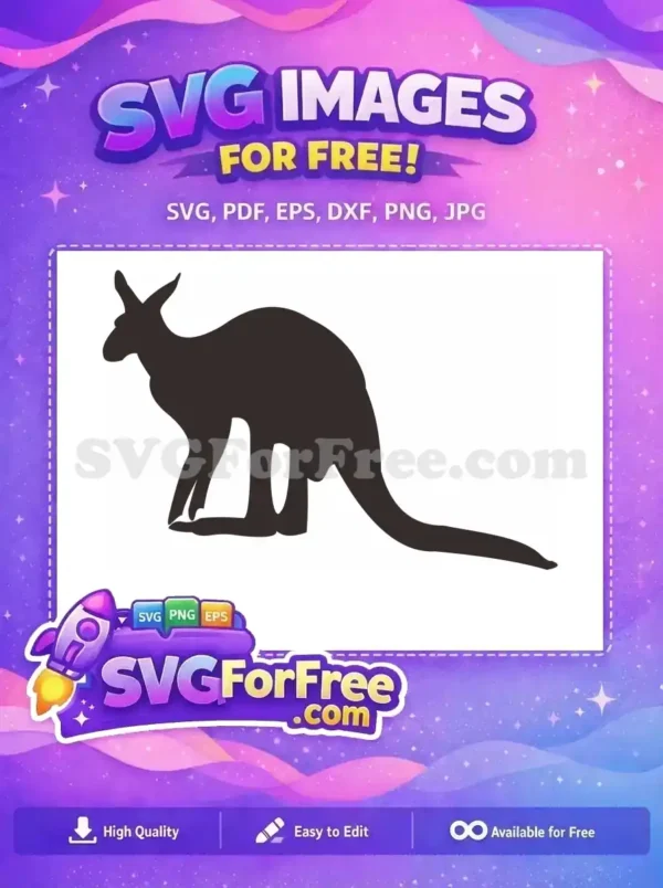 Free Standing Pose Free Brown Silhouette Kangaroo Free SVG