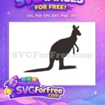 Free Standing Brown Free Silhouette Kangaroo Free SVG - Instant Download