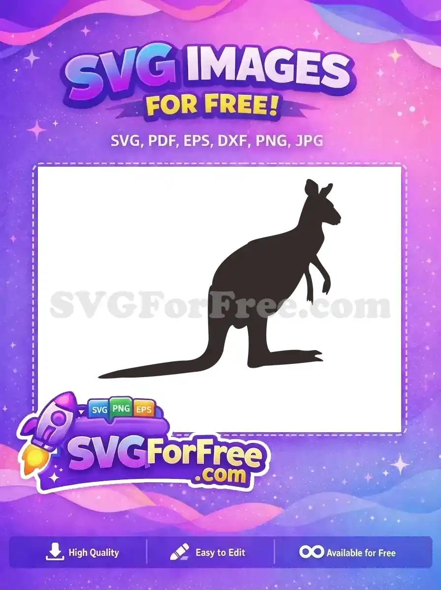 Free Standing Brown Free Silhouette Kangaroo Free SVG