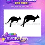 Free Hopping Joey Free Silhouette Kangaroo Free SVG - Instant Download