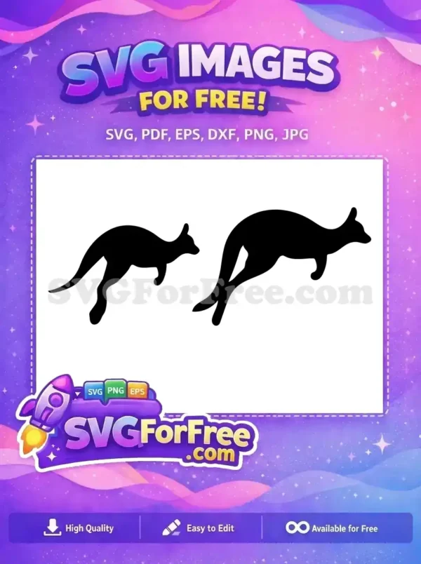 Free Hopping Joey Free Silhouette Kangaroo Free SVG