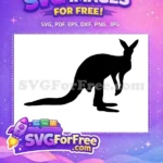 Free Hopping Black Kangaroo Free Silhouette Australia Free SVG 1 - Instant Download