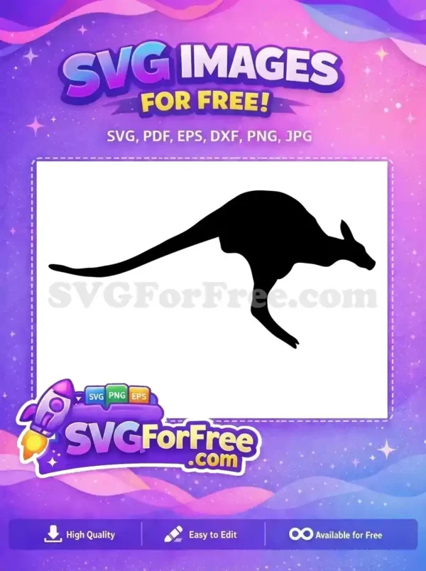 Free Hopping Kangaroo Free Black Silhouette Australia Free SVG
