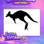 Free Leaping Silhouette Free Black Kangaroo Australia Free SVG - Instant Download