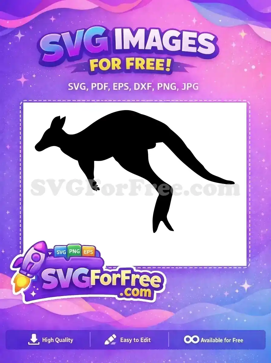Free Leaping Silhouette Free Black Kangaroo Australia Free SVG
