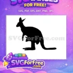 Free Mama Kangaroo Free Joey Silhouette Animal Free SVG 1 - Instant Download