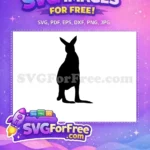 Free Standing Pose Free Black Silhouette Kangaroo Free SVG 2 - Instant Download