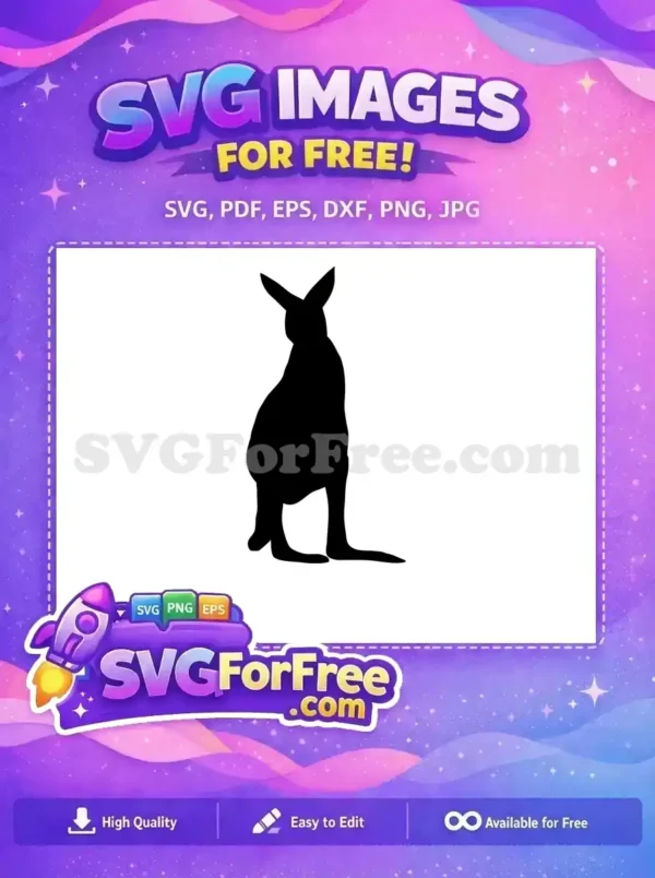 Free Standing Pose Free Black Silhouette Kangaroo Free SVG 2