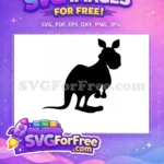 Free Mother Free Baby Kangaroo Silhouette Australia Free SVG - Instant Download