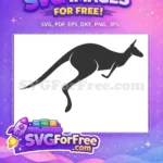Free Hopping Silhouette Free Australia Animal Kangaroo Free SVG - Instant Download
