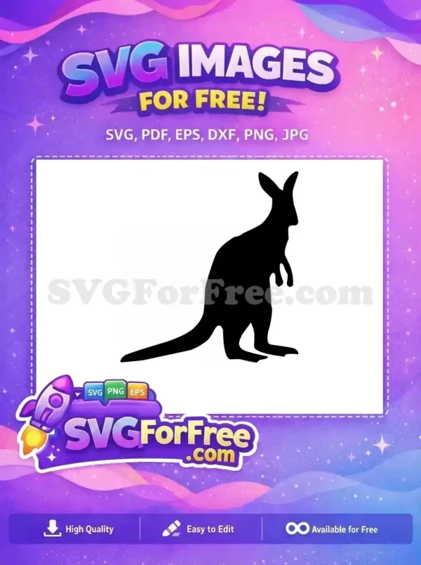 Free Roaming Free Black Kangaroo Silhouette Australia Free SVG