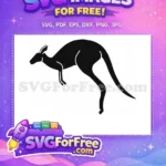 Free Hopping Marsupial Free Silhouette Kangaroo Free SVG - Instant Download
