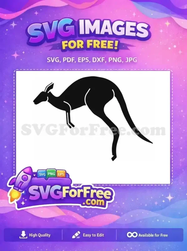 Free Hopping Marsupial Free Silhouette Kangaroo Free SVG