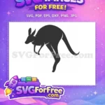 Free Hopping Grey Free Silhouette Kangaroo Free SVG - Instant Download
