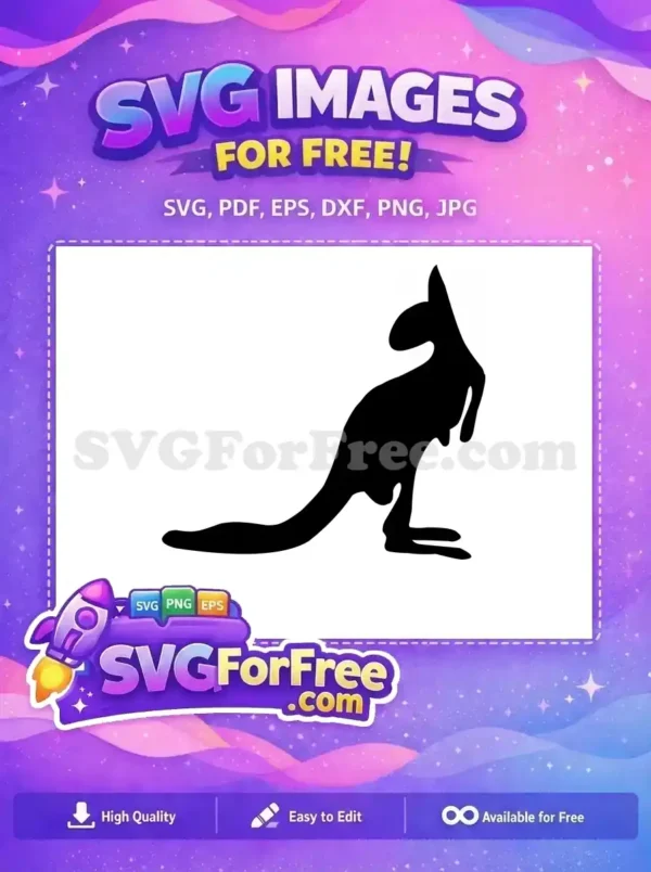 Free Black Silhouette Free Kangaroo Australia Wildlife Free SVG