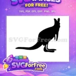 Free Hopping Black Free Joey Silhouette Cartoon Free SVG - Instant Download