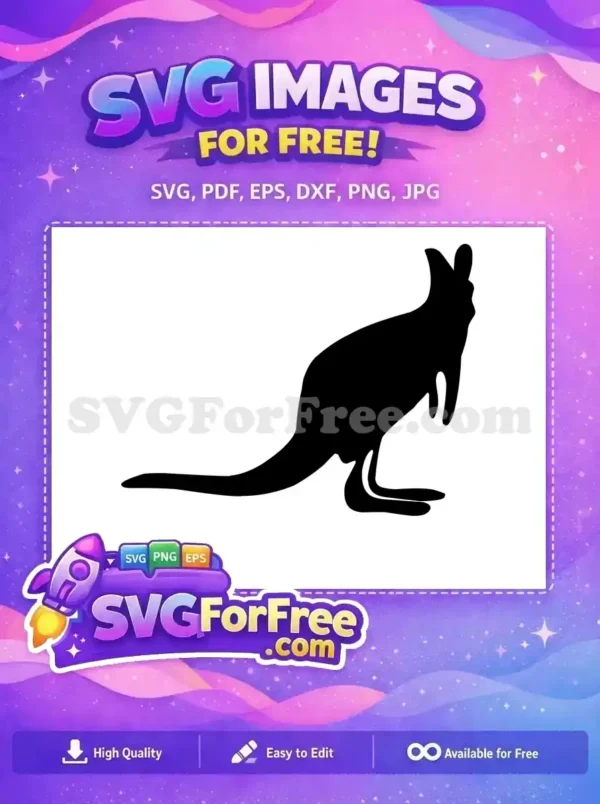 Free Hopping Black Free Joey Silhouette Cartoon Free SVG