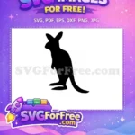Free Black Silhouette Free Hopping Kangaroo Silhouette Free SVG 2 - Instant Download