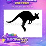 Free Hopping Kangaroo Free Silhouette Black Australia Free SVG - Instant Download