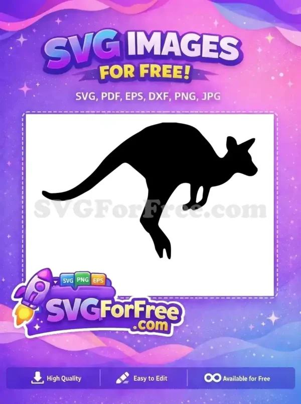 Free Hopping Kangaroo Free Silhouette Black Australia Free SVG