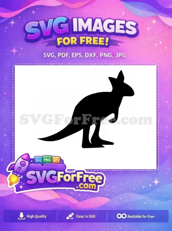 Free Mama Kangaroo Free Baby Joey Silhouette Free SVG 1