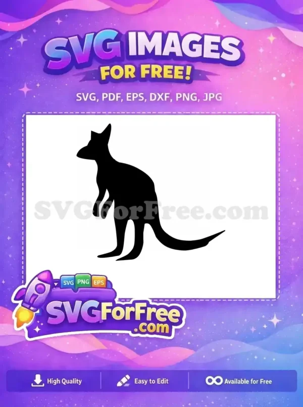 Free Mama Kangaroo Free Baby Silhouette Kangaroo Free SVG 2