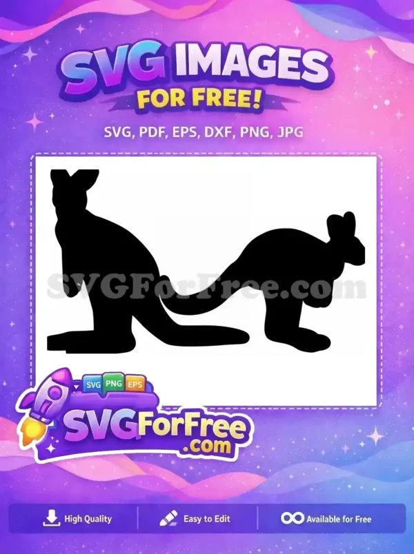 Free Mama Kangaroo Free Baby Silhouette Cartoon Free SVG