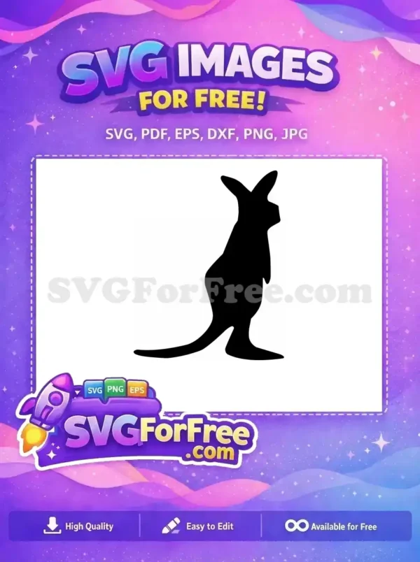 Free Black Silhouette Ears Free Peek a Boo Kangaroo Free SVG