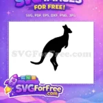Free Hopping Free Black Kangaroo Silhouette Australia Free SVG - Instant Download