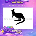 Free Mama Joey Free Black Silhouette Kangaroo Free SVG - Instant Download