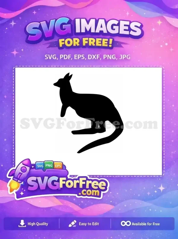Free Mama Joey Free Black Silhouette Kangaroo Free SVG
