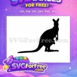 Free Mama Kangaroo Free Joey Silhouette Cartoon Free SVG 3 - Instant Download