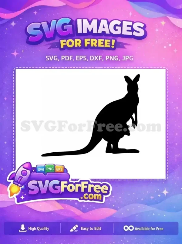 Free Mama Kangaroo Free Joey Silhouette Cartoon Free SVG 3